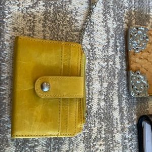 Hobo leather wallet mustard color